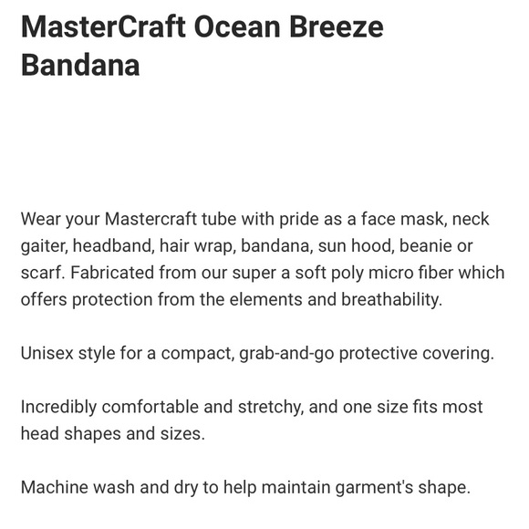 6/$20 MasterCraft Boat's Ocean Breeze Bandana. Never used! - Picture 8 of 8